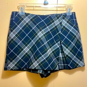 🔥3 for $15 Sale- Plaid Wrap Skort in Blue and Green